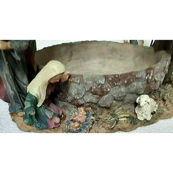 Vintage Nativity Scene Basket Christmas Baby Jesus Mary Joseph Holiday Decor 9” - Picture 7 of 8